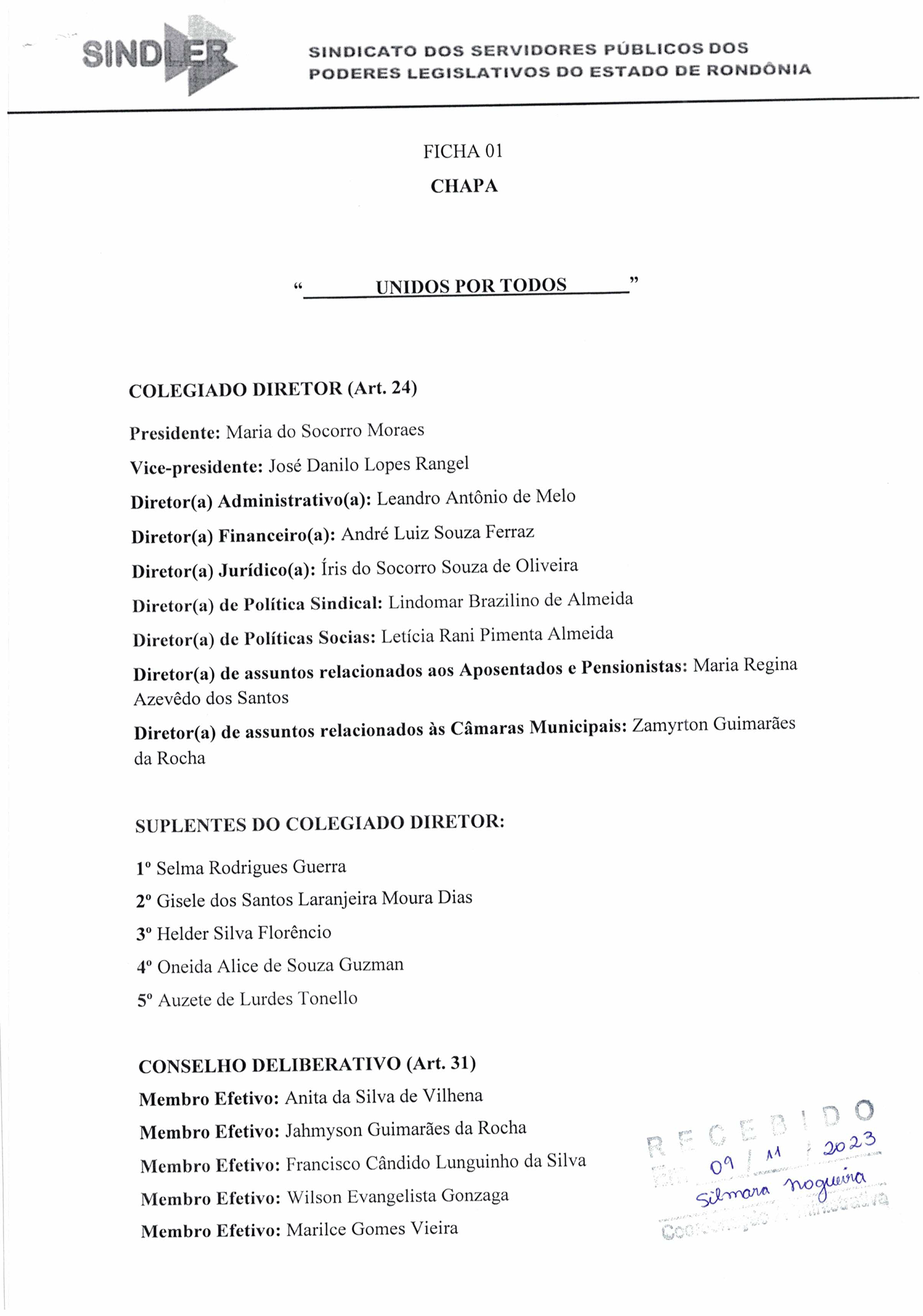 CHAPA 1 FICHA UNIDOS POR TODOS COM SUBSTITUIÇÕES 1
