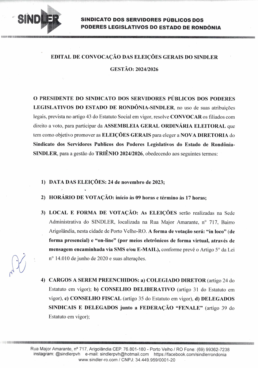 EDITAL DE CONVOCAÇÃO ELEIÇÕES 2023 1